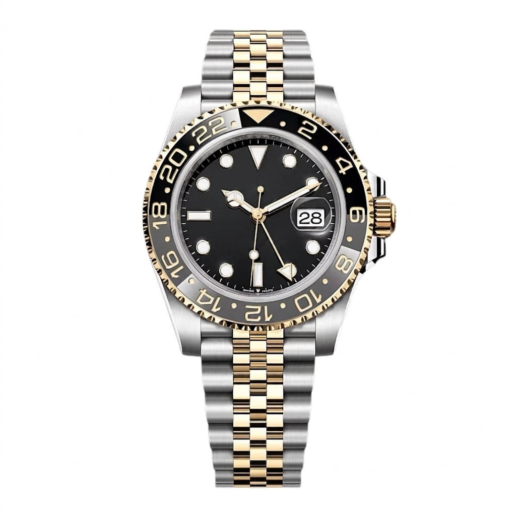 Professional GMT Dual Time Watch 40mm Yellow Gold Jubilee Bracelet