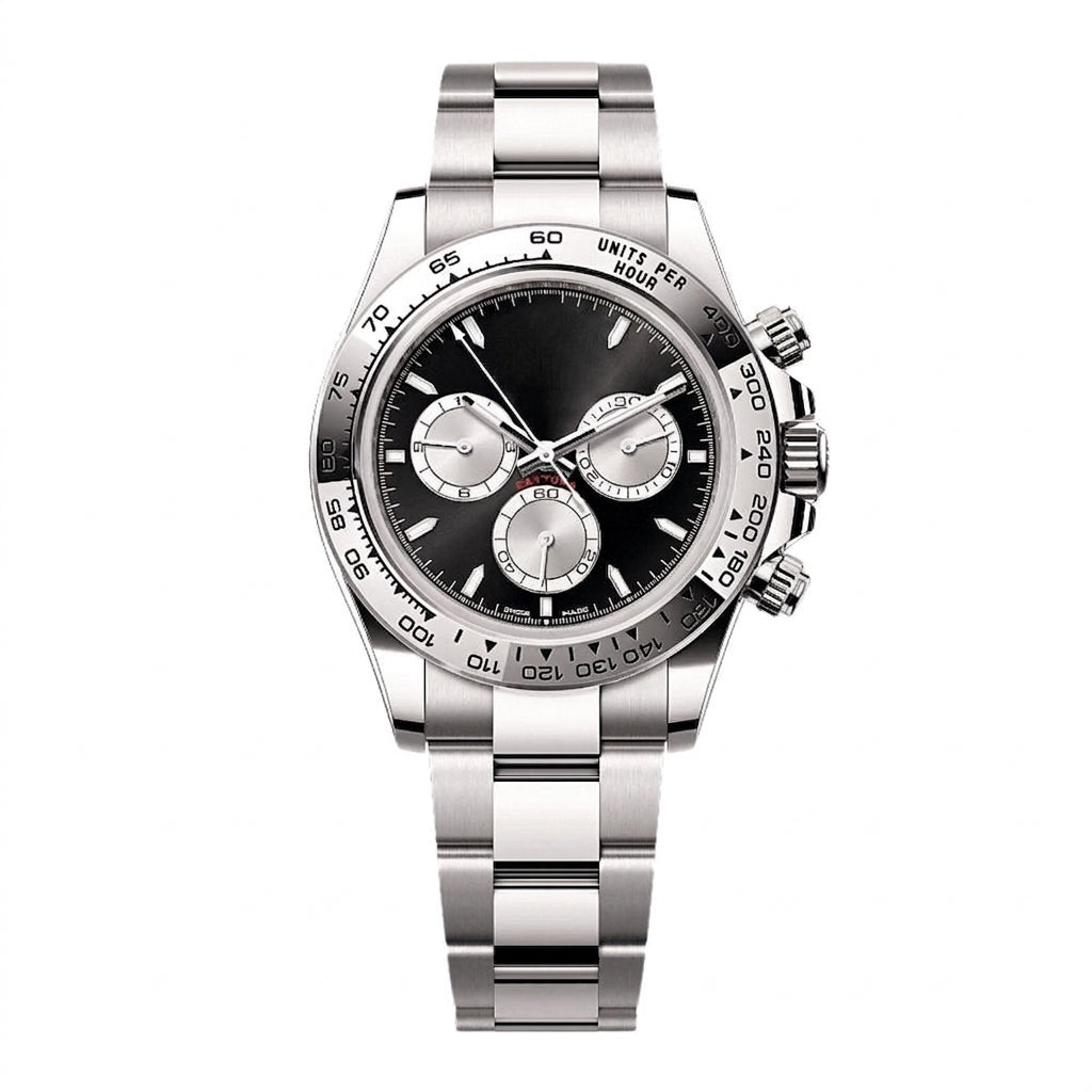Professional Racing Chronograph White Gold Automatic Watch