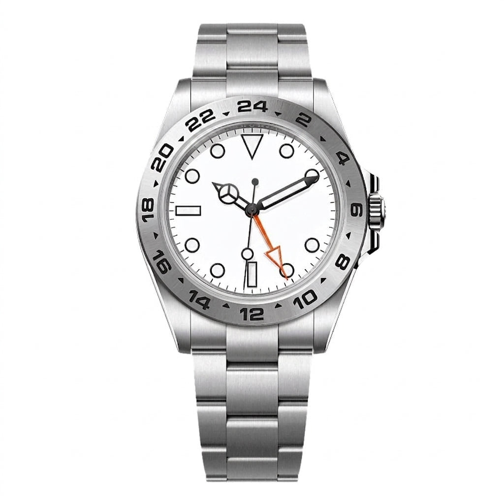 Professional Explorer GMT Watch 42mm White Dial Automatic