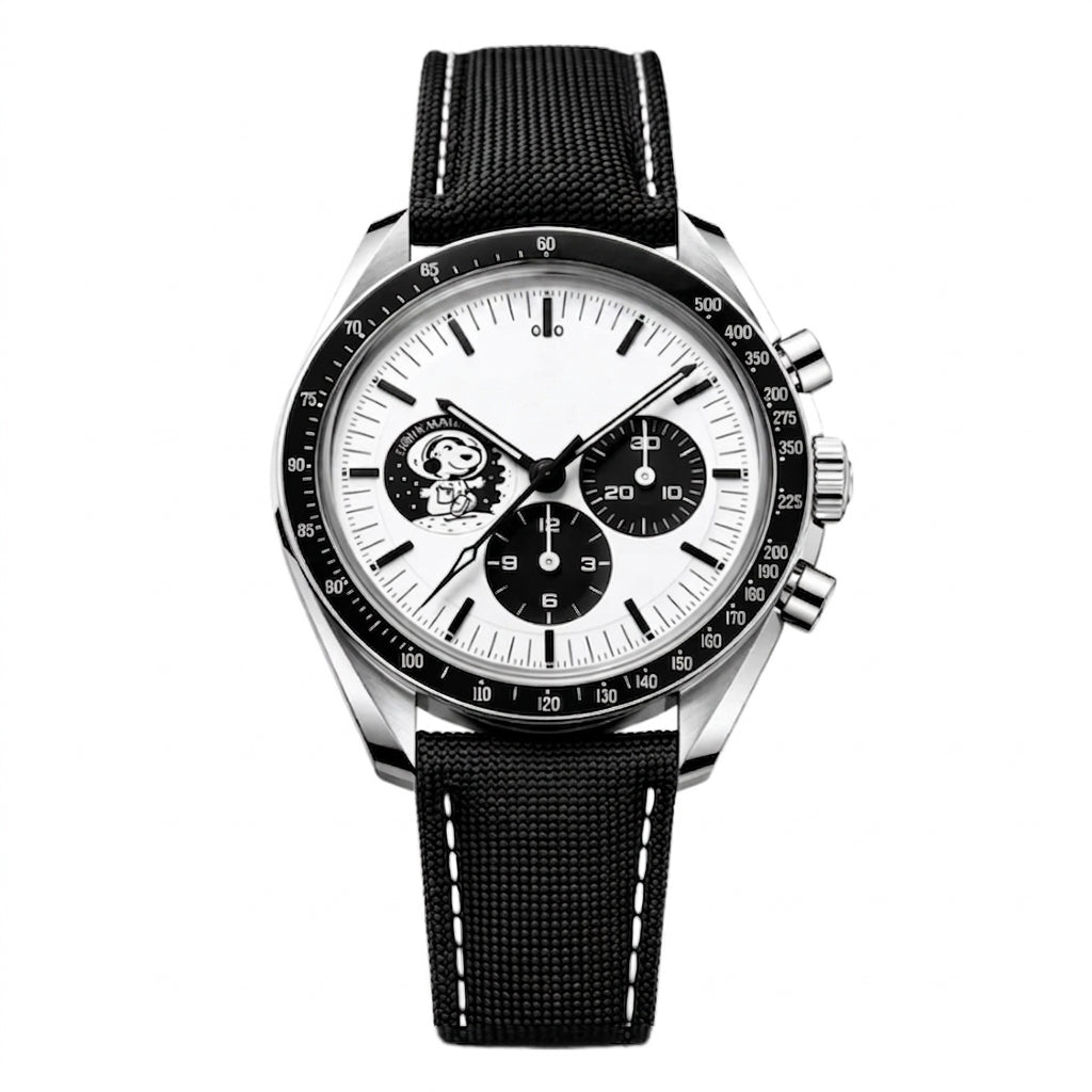 Professional Chronograph Watch Silver Dial Space Edition