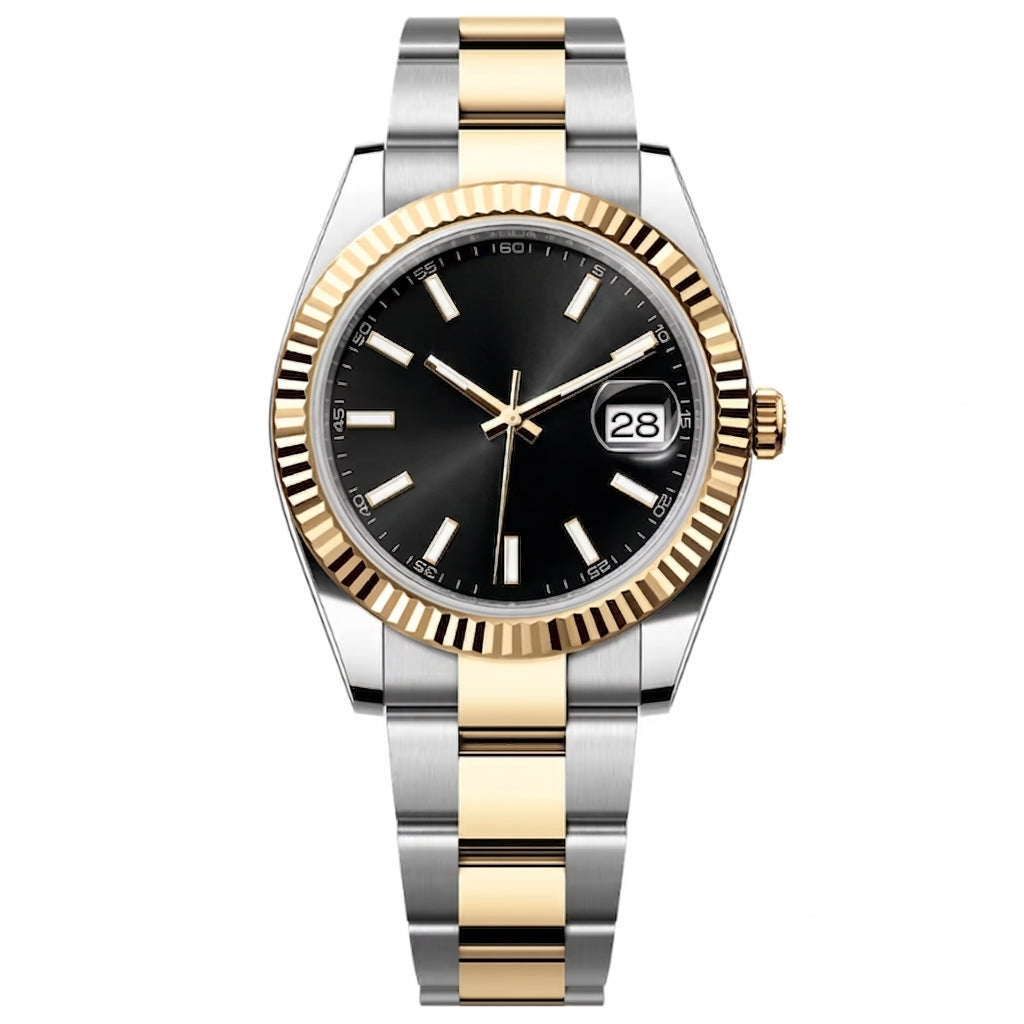 Classic Two-Tone Automatic Dress Watch 41mm Steel Gold