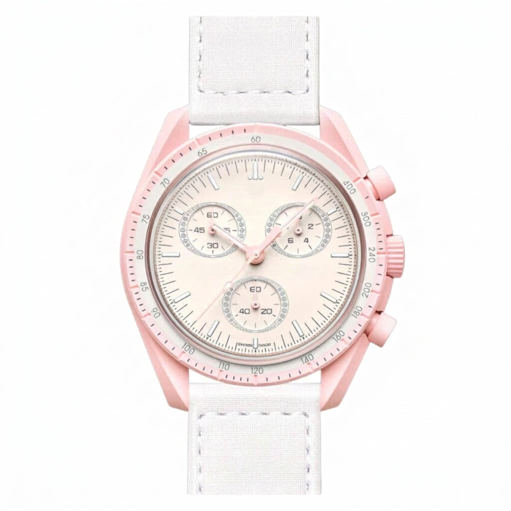 Sport Chronograph Watch Mission Venus Pink Quartz Movement